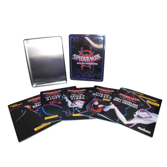 Spider-Man Into the Spider-Verse 5 Books & Collectible Tin 2018 Centum - Picture 1 of 8